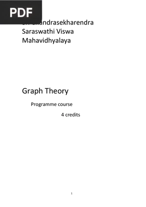 Graph Theory - Programme course