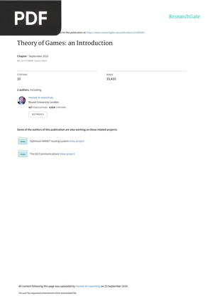 Theory of Games: An Introduction