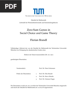 Zero-Sum Games in Social Choice and Game Theory