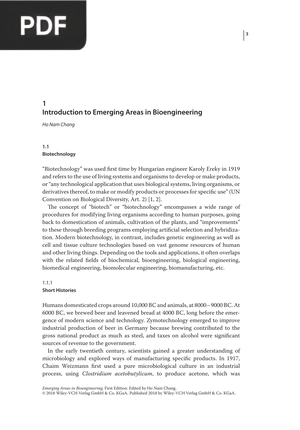 Introduction to Emerging Areas in Bioengineering