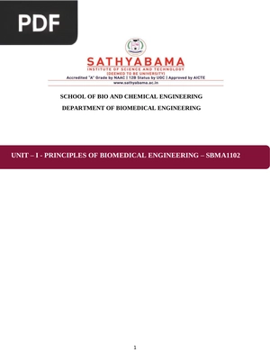 Principles of biomedical engineering