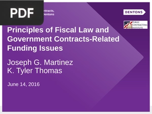 Principles of Fiscal Law and Government Contracts-Related Funding Issues (Presentation)