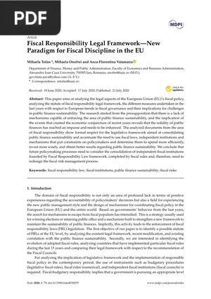 Fiscal Responsibility Legal Framework - NewParadigm for Fiscal Discipline in the EU