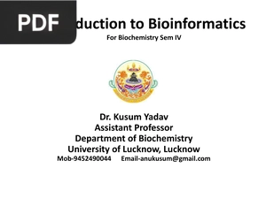Introduction to Bioinformatics (Presentation)