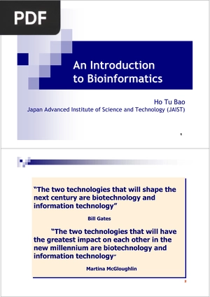 An Introduction to Bioinformatics (Presentation)