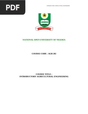 Introductory agricultural engineering