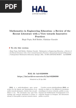 Mathematics in Engineering Education - a Review of the Recent Literature with a View towards Innovative Practices