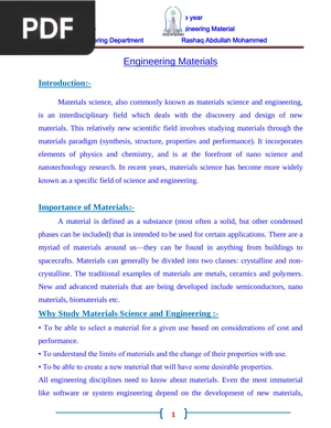 Engineering Materials