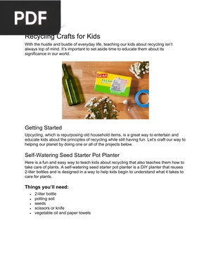 Recycling Crafts for Kids