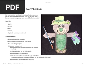 Father's Day Fisherman Bear TP Roll Craft