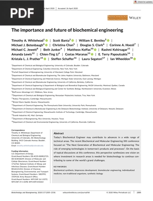 The importance and future of biochemical engineering