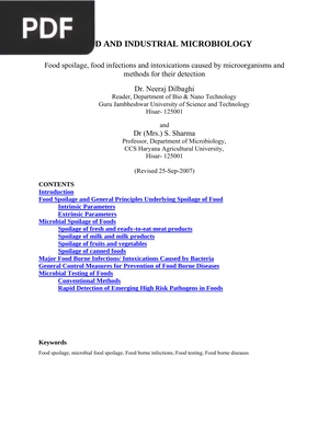 Food and industrial microbiology