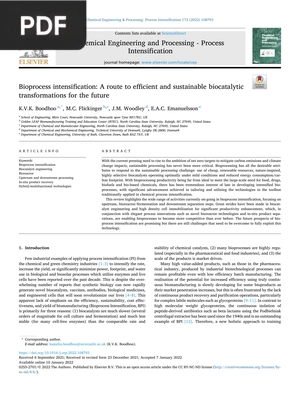 Bioprocess intensification: A route to efficient and sustainable biocatalytic transformations for the future