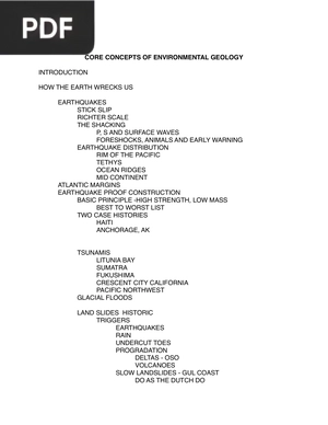 Core Concepts Of Environmental Geology