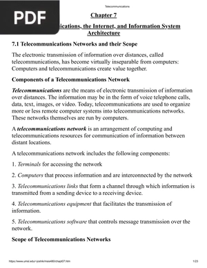 Telecommunications, the Internet, and Information System Architecture