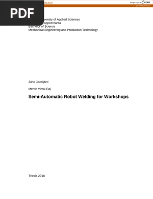 Semi-Automatic Robot Welding for Workshops
