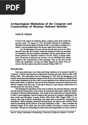 Archaeological Mediations of the Conquest and Constructions of Mexican National Identity