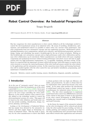 Robot Control Overview: An Industrial Perspective