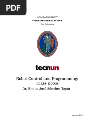 Robot Control and Programming - Class notes