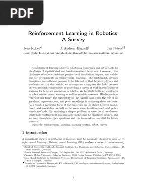 Reinforcement Learning in Robotics - A Survey