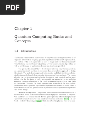 Quantum Computing Basics and Concepts