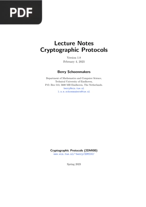 Lecture Notes - Cryptographic Protocols