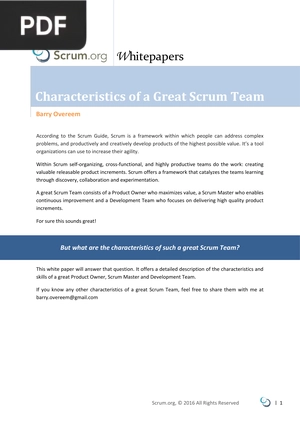 Characteristics of a Great Scrum Team