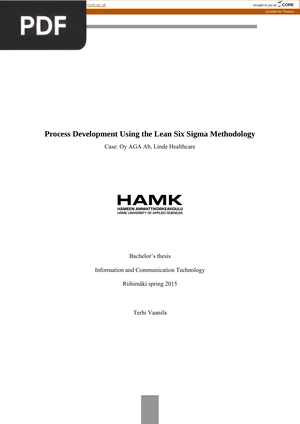 Process Development Using the Lean Six Sigma Methodology