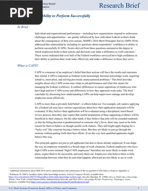 Confidence in Ability to Perform Successfully