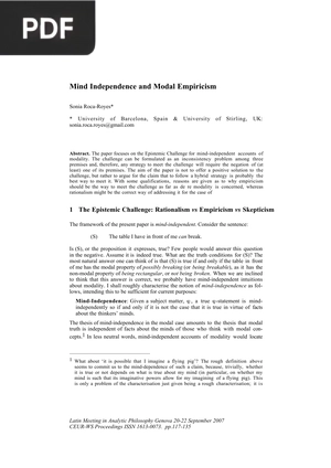 Mind Independence and Modal Empiricism