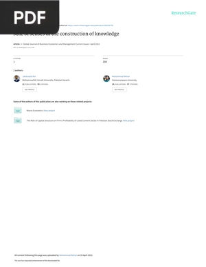 Role of senses in the construction of knowledge (Article)