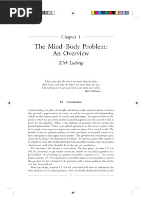 The Mind–Body Problem - An Overview