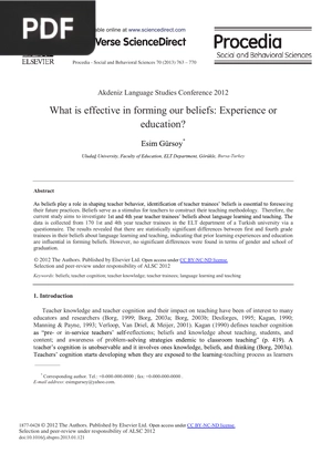 What is effective in forming our beliefs: Experience or education (Article)