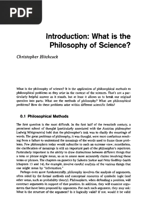 Introduction - What is the Philosophy of Science