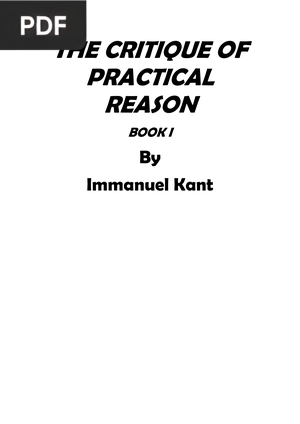 The Critique of Practical Reason