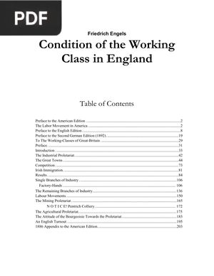 Condition of the Working Class in England