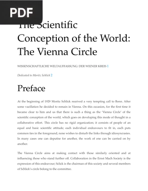 The Scientific Conception of the World - The Vienna Circle