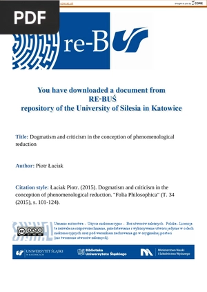 Dogmatism and criticism in the conception of phenomenological reduction