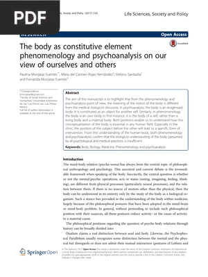 The body as constitutive element phenomenology and psychoanalysis on our view of ourselves and others