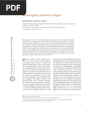 Bioenergetics and Life’s Origins