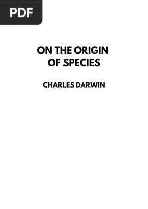 On the Origin of Species