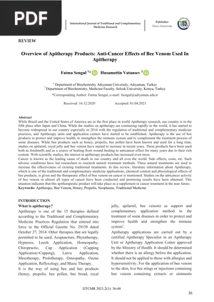 Overview of Apitherapy Products - Anti-Cancer Effects of Bee Venom Used In Apitherapy