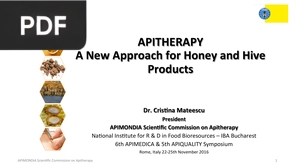 Apitherapy - A New Approach For Honey And Hive Products (Presentation)