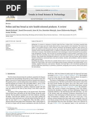 Pollen and bee bread as new health-oriented products - A review