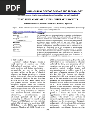 Toxic risks associated with apitherapy products
