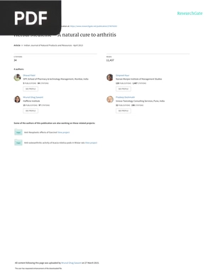 Herbal Medicine - A natural cure to arthritis (Article)