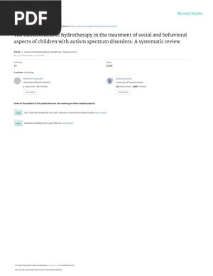 The effectiveness of hydrotherapy in the treatment of social and behavioral aspects of children with autism spectrum disorders - a systematic review