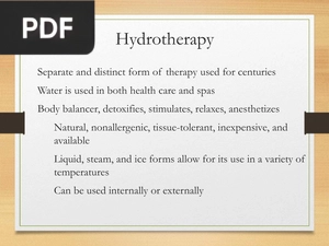 Hydrotherapy (Presentation)