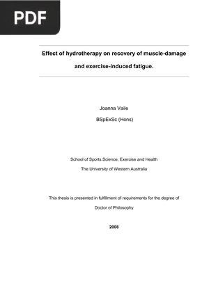 Effect of hydrotherapy on recovery of muscle-damage and exercise-induced fatigue.