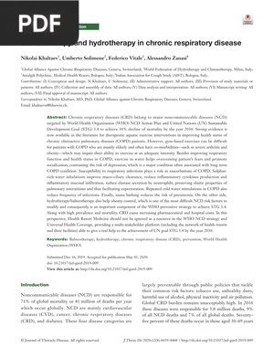 Balneotherapy and hydrotherapy in chronic respiratory disease (Article)